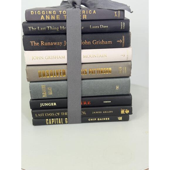 black book collection , black book stack, black and grey and white vintage books - Picture 10 of 10